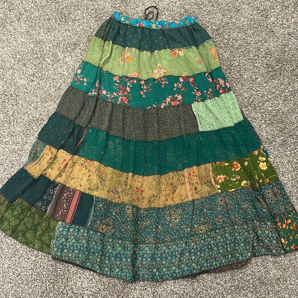 14. Bohemian Patchwork Maxi Skirt - Multicolor - Picture 3 of 3